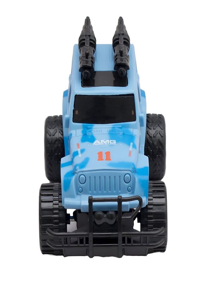 GRAPHITOS Friction Toy with Light & Music Military Vehicle Truck Toy for Kids Blue Color - Image 3